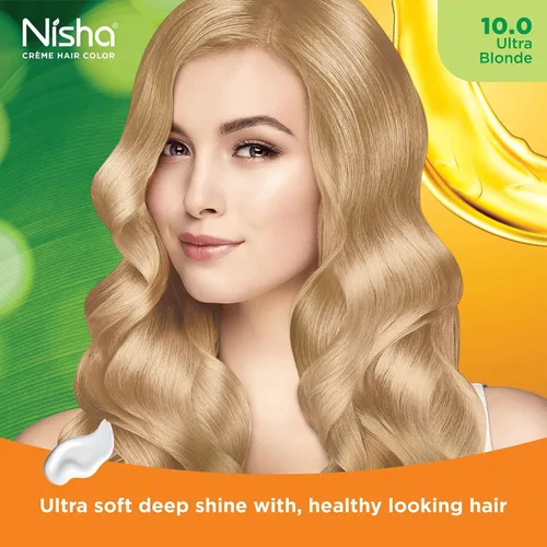 Vista 4 de Nisha Crema permanente para el cabello, tinte para el cabello, #10.0 ultra rubio, paquete de 1 unidad
