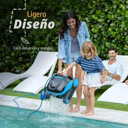 Vista 5 de Dolphin E10 - Aspiradora robótica automática para piscina, cepillo de limpieza activo, acceso a filtros de carga superior, ideal para piscinas sobre