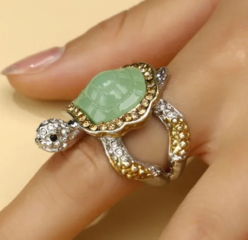 Vista 4 de Awmnjtmgpw - Anillo de plata de ley 925 con diseño innovador de tortuga pequeña diseño de ola de playa para vacaciones joyería preciosa talla 5-11