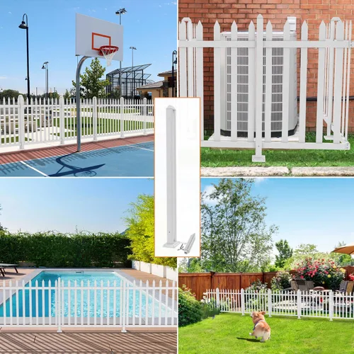Vista 5 de 30 "H blanco durable PVC vinilo recto poste valla para jardín