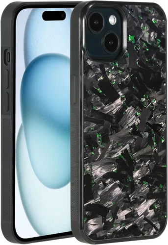 Vista 13 de Grip Series - Funda para iPhone 15 con fibra de carbono forjada real, diseño de bordes agarres, compatible con carga inalámbrica, compatible