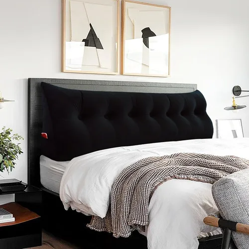 Vista 21 de Almohada de cabecero – Almohada de cama grande 3 en 1 como almohada de lectura de cuña, almohada grande para sofá cama o respaldo de apoyo, almohada