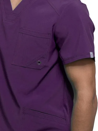 Vista 3 de Cherokee V- Neck Men's Scrub Top with Rib Knit Back Panels CK900A