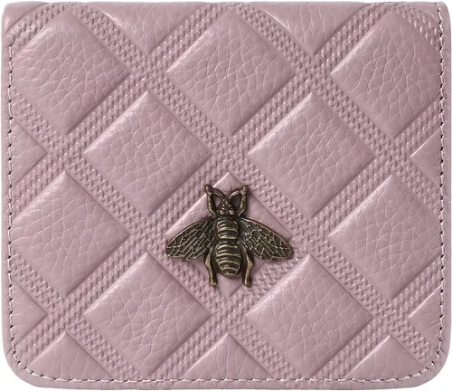 Vista 8 de Billetera para mujer, con bloqueo RFID, pequeña, compacta, plegable, de piel auténtica, con bolsillo, mini carteras para mujeres