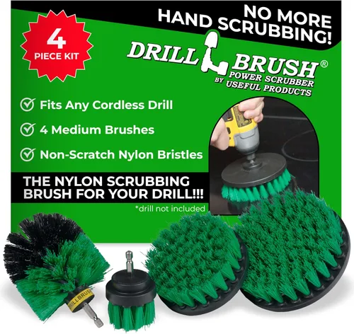 Vista 11 de Drillbrush Kit de limpieza para parrilla de barbacoa, cepillo seguro de nailon para parrilla, juego de cepillos de taladro, accesorios de limpieza