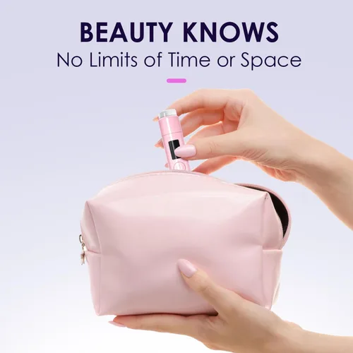 Vista 8 de Mini luz UV para uñas, luz UV de mano pequeña portátil rosa para uñas de gel, lámpara de curación flash recargable inalámbrica, lámpara de gel