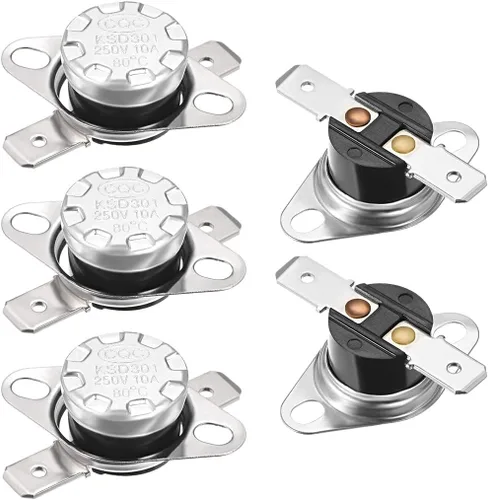 Vista 19 de uxcell KSD301 Termostato 104.0 °F/104°F 10A Normalmente Abierto N.O Ajuste Snap Disc Interruptor de Temperatura 2pcs, Material de Baquelita