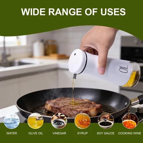 Vista 7 de Aelga Juego de dispensador de aceite y vinagre con cadillo, paquete de 2 botellas dispensadoras de aceite para cocina sin goteo, decoración