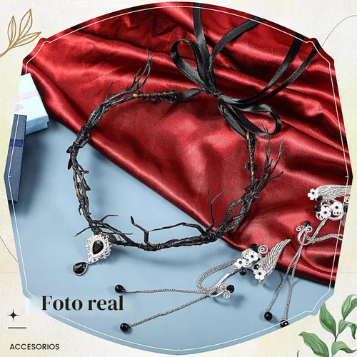 Vista 5 de Zeyune Halloween Renaissance Fairy Accessories Set, Elf Headpiece