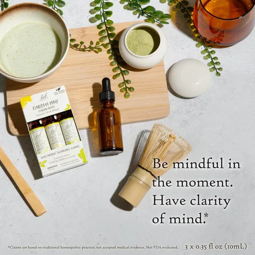Vista 3 de Bach Remedios florales originales, kit de trío Clarity Of Mindfulness, para concentración y atención plena (fórmula sin alcohol), esencia floral
