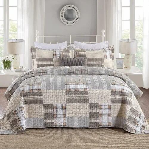 Vista 9 de Colchas Tamaño Queen - Juegos de Colcha y Cubrecama Queen, Juego de Ropa de Cama Acolchada 100% Algodón para Cama Queen, 3 Piezas Edredón Ligero