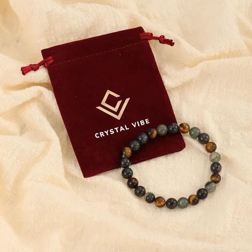 Vista 86 de Crystal Vibe Pulseras de cuentas de 0.315 in para mujeres y hombres, pulseras de cristal con piedras preciosas naturales, tamaño elástico ajustable