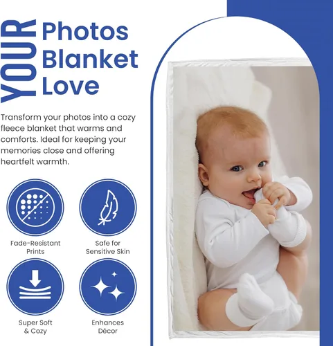 Vista 4 de IT'S A SKIN Manta personalizada con imagen, mantas suaves personalizadas con fotos, manta de fotos de mascotas, collage de fotos, regalo
