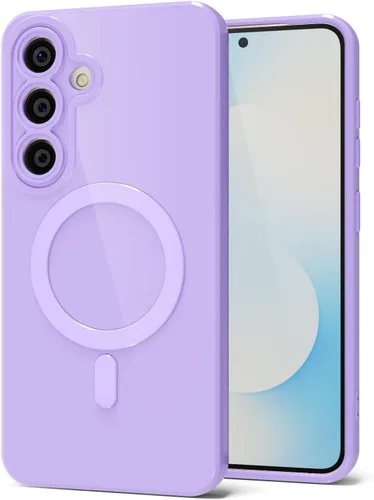 Vista 32 de Svanove Funda magnética de silicona para Samsung Galaxy S22, compatible con Magsafe, bonita funda para mujer, goma de gelatina brillante delgada