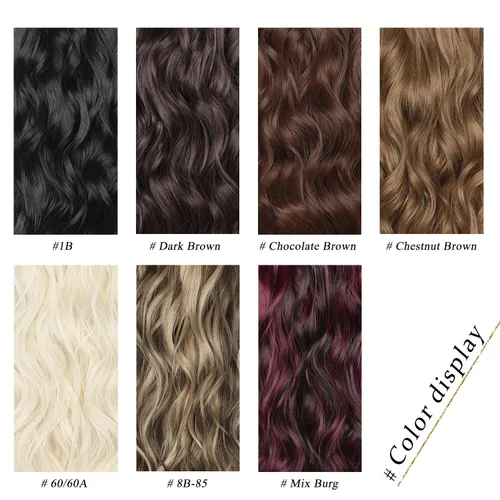 Vista 8 de Extensiones de cabello rubio con clip, de 22 pulgadas, extensiones de cabello largo y rizado con clip, 4 unidades, extensiones de cabello sintético
