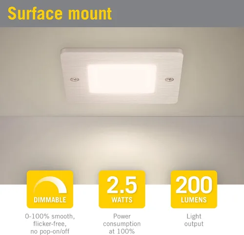 Vista 3 de Armacost Lighting Perfil bajo cuadrado debajo del gabinete LED Puck Light 2700K 218211