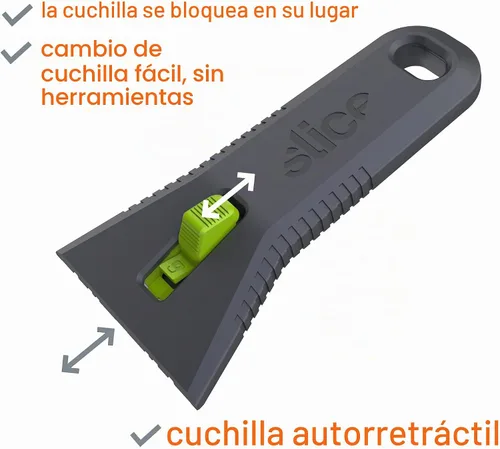 Vista 4 de Slice 10593 Regular - Auto-retráctil, Raspador Utilitario, Hoja de Cerámica se Retrae Automáticamente, Libre de Óxido, Seguro para los Dedos