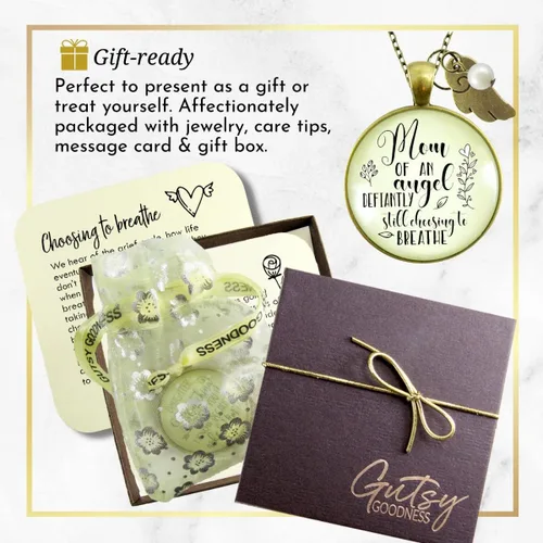 Vista 36 de Gutsy Goodness Miscarriage Necklace Comforting Sentimental Handmade Jewelry For Mom - Pendant, Message Card, Keepsake Gift Box
