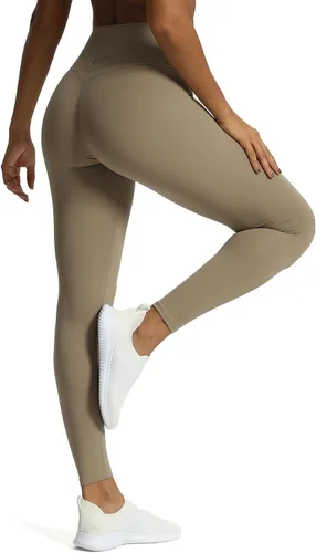 Vista 4 de Aoxjox Leggings de entrenamiento de cintura alta para mujer, con control de abdomen, pantalones de yoga suaves y suaves de 26 pulgadas