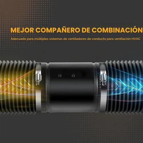 Vista 7 de HealSmart Conducto de Aluminio Flexible de 3" 16 Pies, Protección de Cuatro Capas de Servicio Pesado con 2 Abrazaderas de Conducto, Manguera