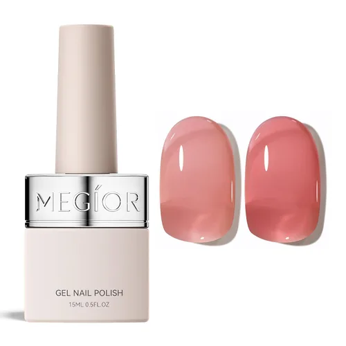 Vista 21 de MEGIOR Esmalte de uñas de gel libre de TPO, 0.5 onzas líquidas, base de gel transparente para remojar la lámpara de uñas LED, capa base de larga