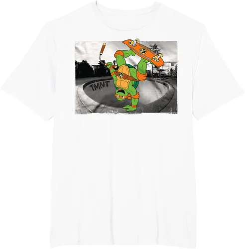 Vista 13 de Teenage Mutant Ninja Turtles Michelangelo - Camiseta de patinaje, Negro, S