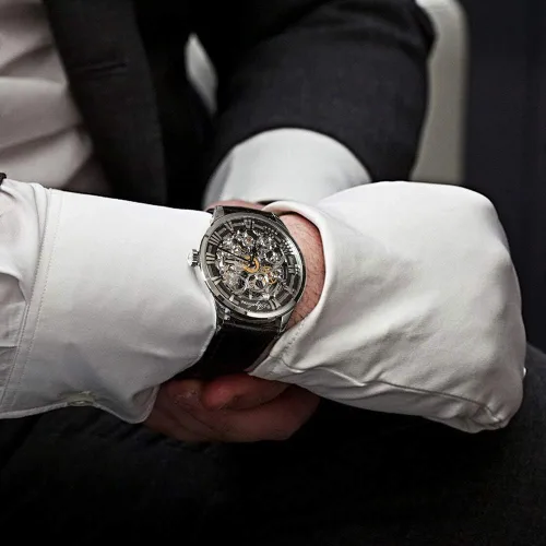 Vista 5 de AGELOCER Reloj analógico de acero inoxidable automático mecánico de moda para hombre