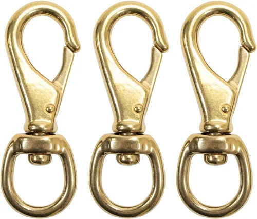 Vista 12 de Scuba Choice Ganchos giratorios con correa de cincha, gancho de latón industrial de grado marino de 3-1/4 pulgadas para banderas, buceo y correas