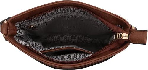Vista 5 de Bolso bandolera clásico de tamaño mediano con placa dorada