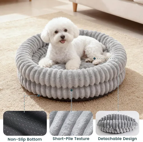 Vista 6 de Cama para gatos, bonita cama para gatos de interior y perros Gris