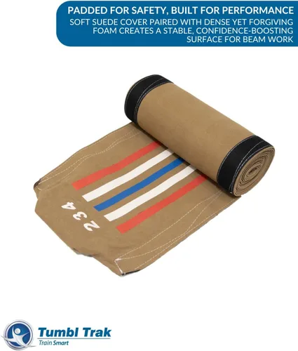 Vista 4 de Tumbl Trak Haz de equilibrio láser de 8 pies con núcleo de madera maciza para gimnasia, haz de entrenamiento de bajo equilibrio