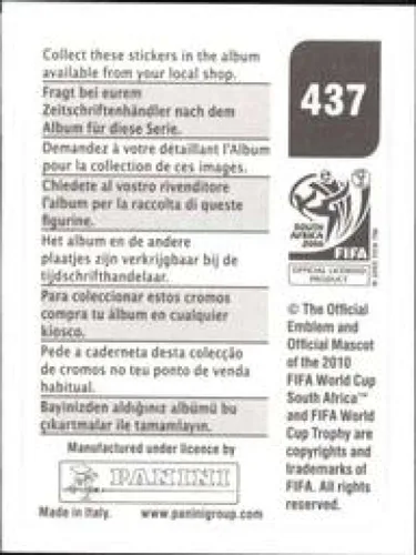 Vista 2 de Calcomanías de la Copa Mundial de la FIFA de Panini 2010 #437 Claudio Morel Rodríguez Paraguay - Adhesivo oficial de álbum de fútbol