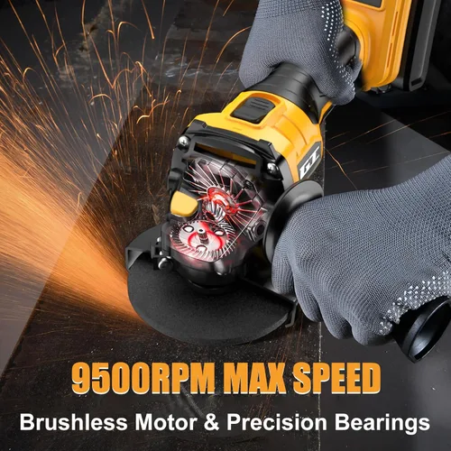 Vista 3 de Amoladora angular inalámbrica compatible con batería Dewalt 20V MAX, herramienta de corte de potencia de 4-1/2 pulgadas 9500RPM, motor sin