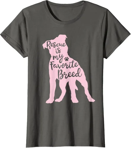 Vista 59 de Pitbull Rescue Is my Favorite Breed Dog Pit Bull Mama - Camiseta, Negro, S