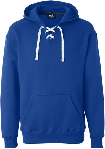 Vista 6 de J. America NCAA Sudadera deportiva con cordones y capucha para hombre Ceniza jaspeado