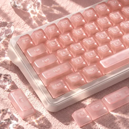 Vista 11 de Ice Clear - Juego de teclas transparentes de 126 teclas, teclas de teclado de perfil ASA, compatibles con MX-para teclado mecánico