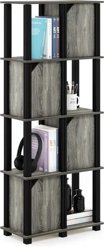 Vista 12 de FURINNO Brahms - Estantería de almacenamiento, 3 niveles, roble negro/negro
