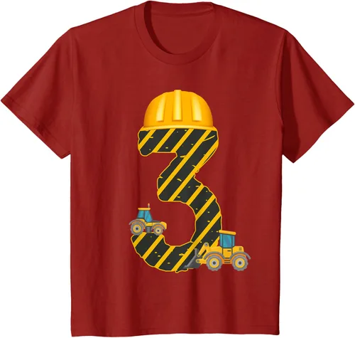 Vista 5 de Camiseta excavadora para niños de 3 años de edad, diseño de excavadora, Negro