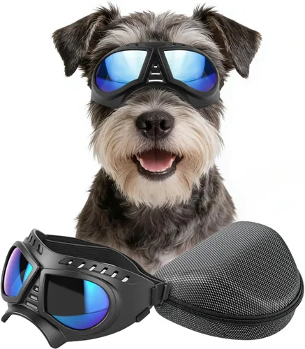 Vista 9 de Gafas de sol para perros de razas grandes, antirayos UV para protección facial completa, máscara para mascotas con agujeros transpirables