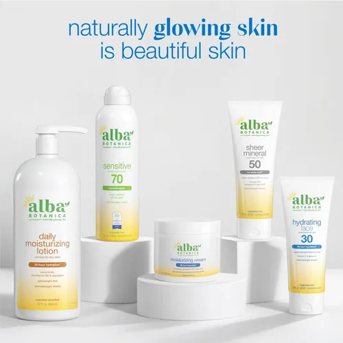 Vista 7 de Alba Botanica Protector solar para cara, loción mineral transparente sin fragancia, SPF 30 de amplio espectro, resistente al agua y biodegradable