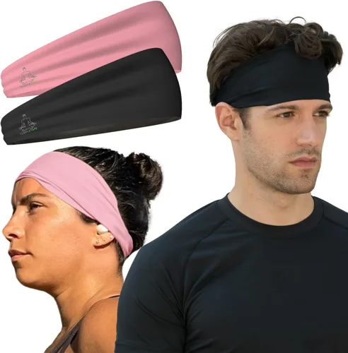 Vista 25 de Bandas de sudor Temple Tape - Diademas de entrenamiento para mujeres y hombres - Bandas de sudor para hombres - Bandas de sudor para deportes