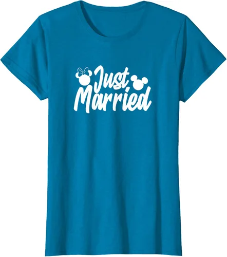 Vista 21 de Disney Mickey & Friends Mickey & Minnie Just Married Lyrics Camiseta Negro