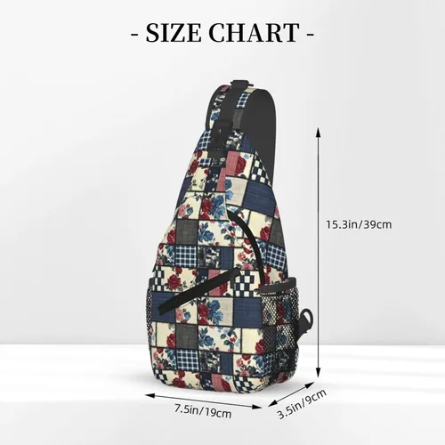 Vista 2 de Small Crossbody Bags for Women Men - Vintage Plaid Rose Print Adjustable Shoulder Bag Fanny Packs Belt Sling Bag Crossbody Purses Backpack for