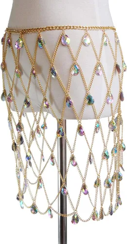 Vista 3 de Cadena de Cuerpo de Traje Sexy para Mujer B-Color dorado