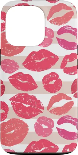Vista 9 de iPhone 16 - Funda con diseño de beso y lápiz labial rosa