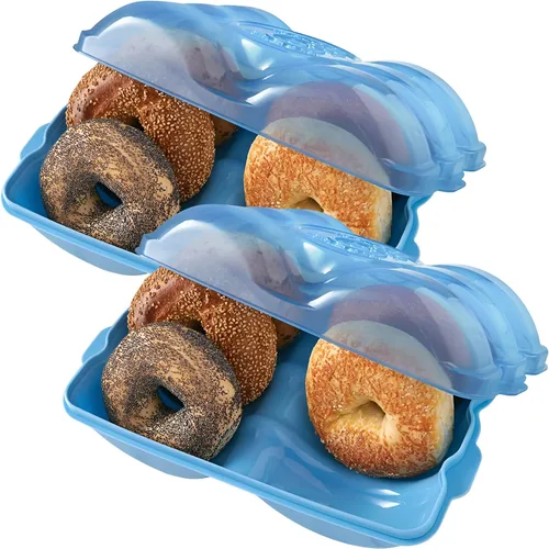 Vista 8 de Touch Up Cup Bagel Fresh Holder - Contenedor de almacenamiento de pan, hermético y reutilizable, sin BPA, como se ve en los productos Shark Tank
