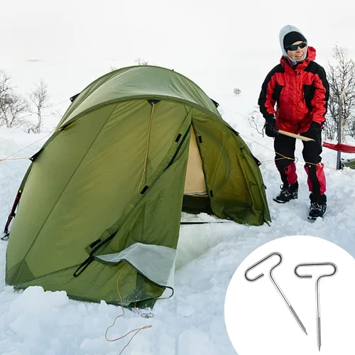 Vista 5 de Kit de herramientas de anclaje de hielo, 1 adaptador de taladro de anclaje de hielo con 4 clavijas roscadas para pesca en hielo, clavo de estaca