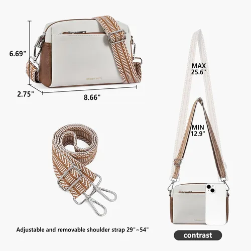 Vista 4 de WESTBRONCO Bolsos cruzados pequeños para mujer, bolsos de hombro, cartera con correa ajustable