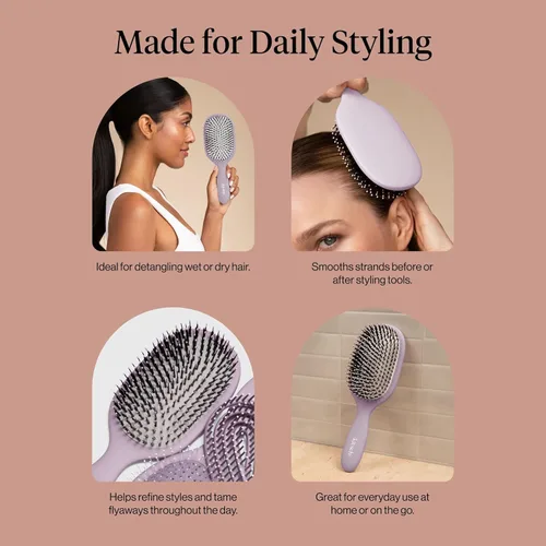 Vista 6 de Kitsch Cepillos para el cabello suaves y pulidos para mujeres y hombres, violeta suave