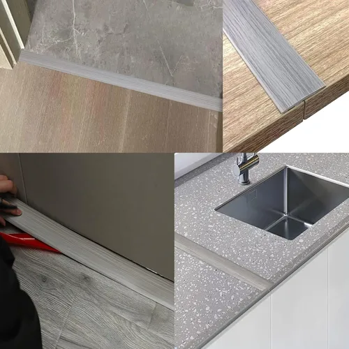 Vista 6 de Tira de suelo laminado de vinilo autoadhesiva, divisor plano de 10 x 2 pulgadas para unir huecos del piso, alfombras, cubiertas de umbral